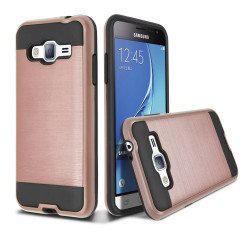 Samsung Galaxy J3 / Galaxy Amp Prime Iron Shield Hybrid Case (Rose Gold)